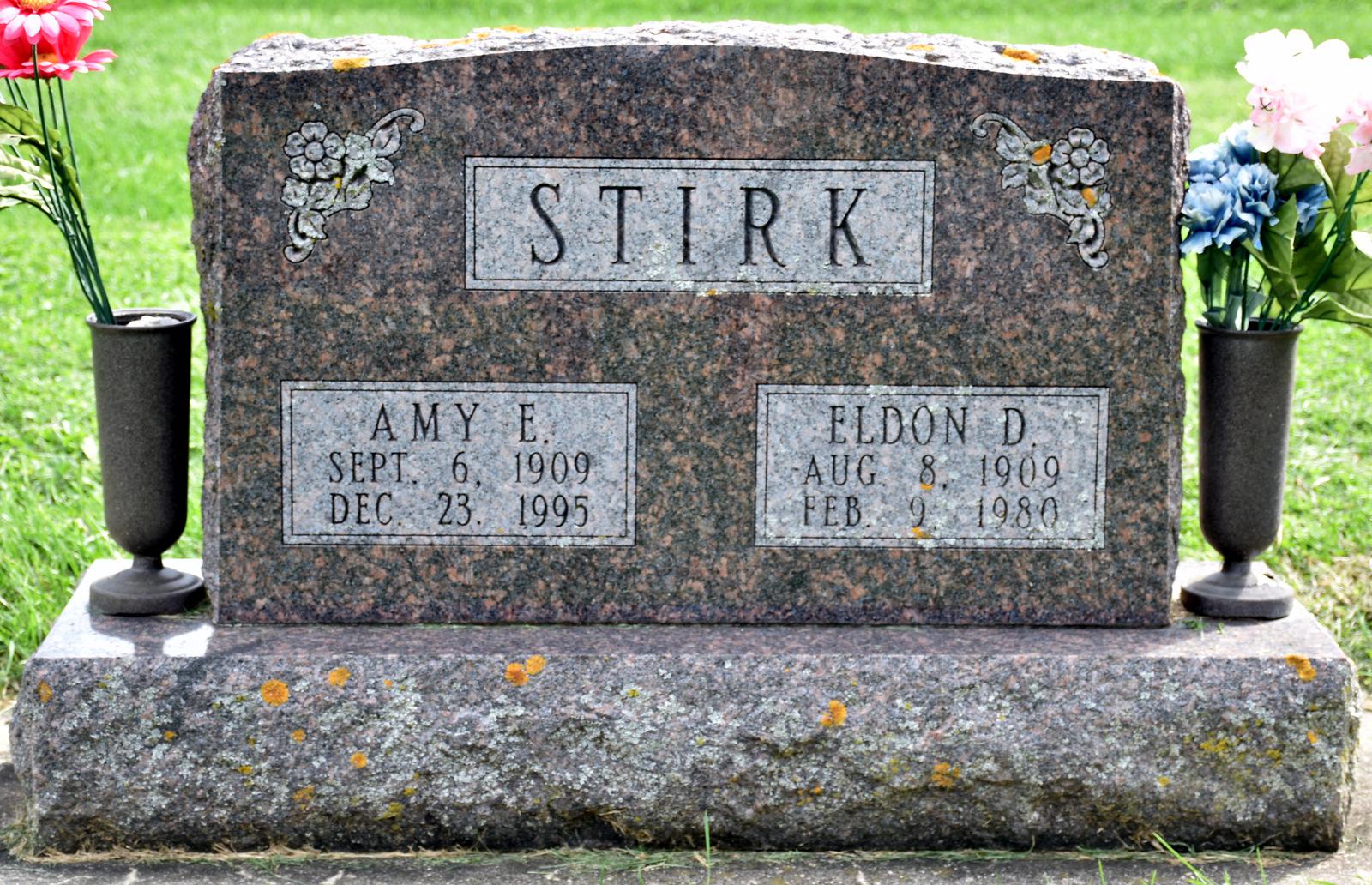 Gravestone: West Union Cemetery, West Union, Fayette County, Iowa, USA Eldon D STIRK