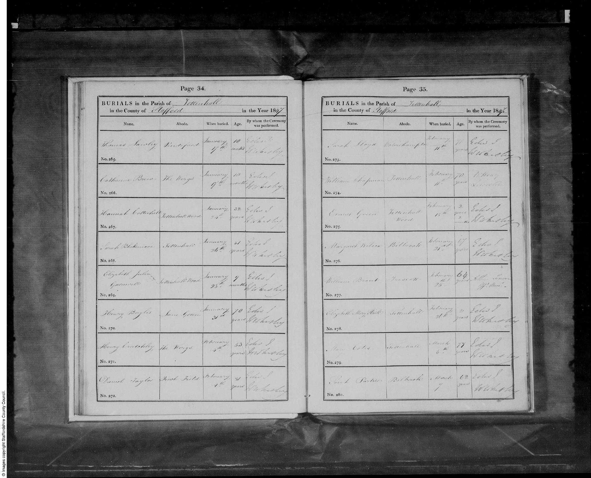 Burial Tettenhall, Staffordshire, England (St Michael & All Angels) 26 Feb 1847 Elizabeth Mary Stirk