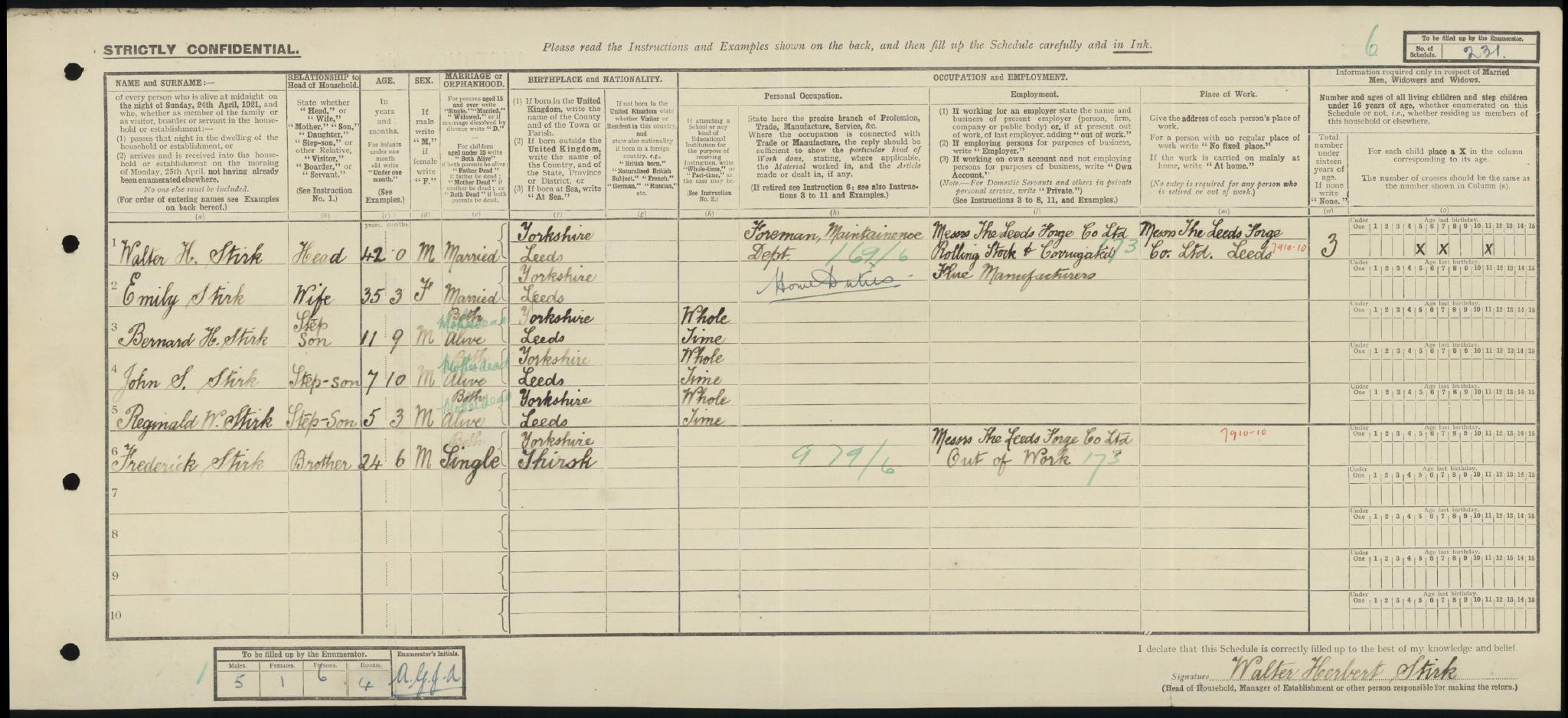 Census England 1921 RG15-21969 RD-499 SD-3 ED-28 SN-231