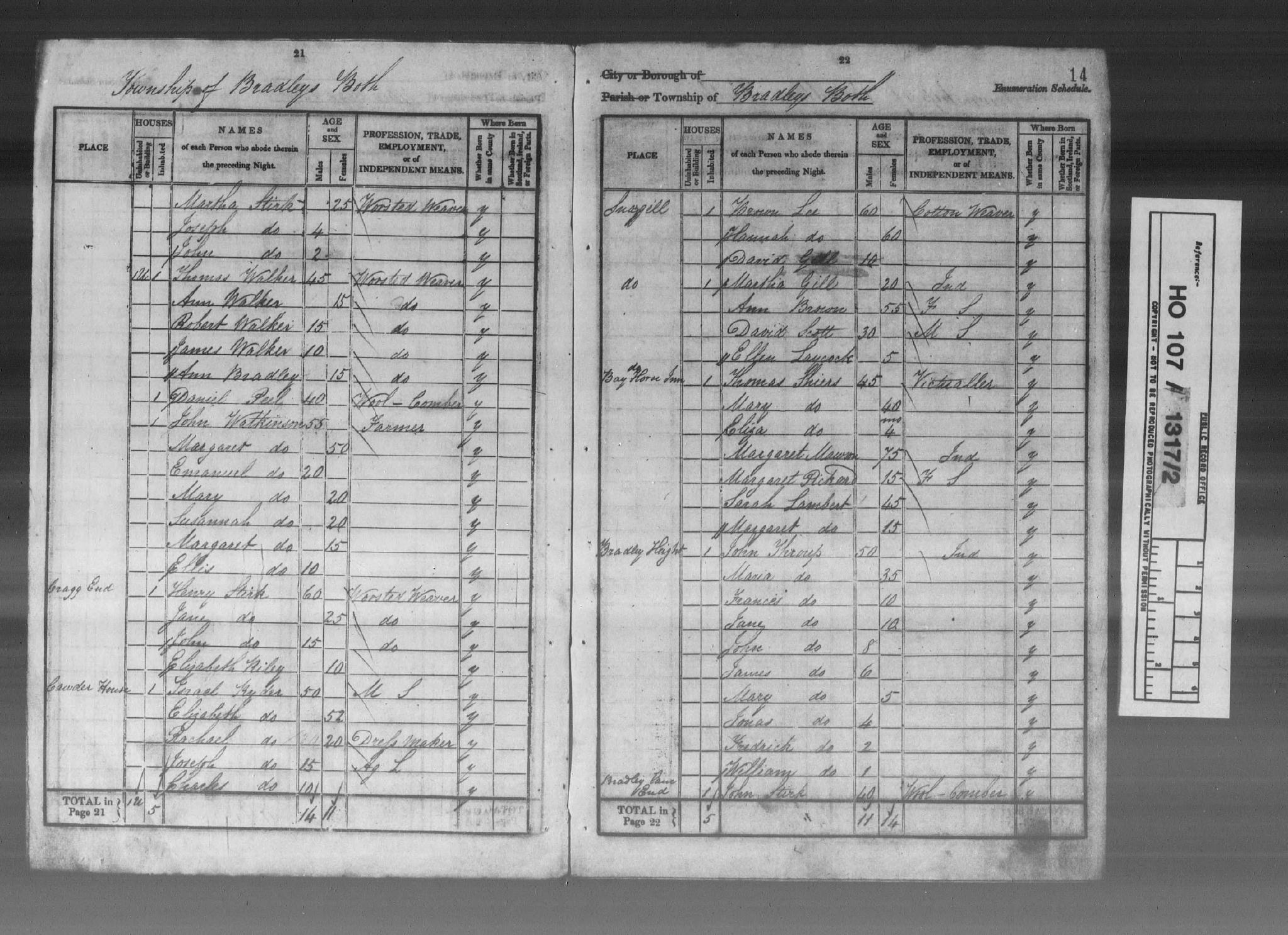 Census England 1841 HO107-1317 Book:2 Folio:13 Page:20 Schedule:254