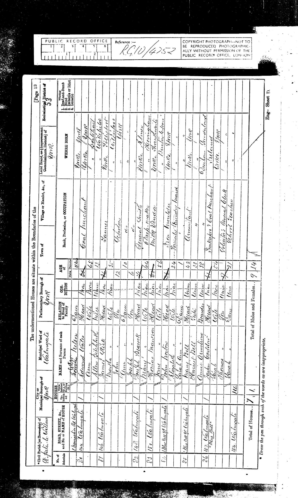 Census England 1871 RG10-4752 Folio-53 Page-13 Schedule-81