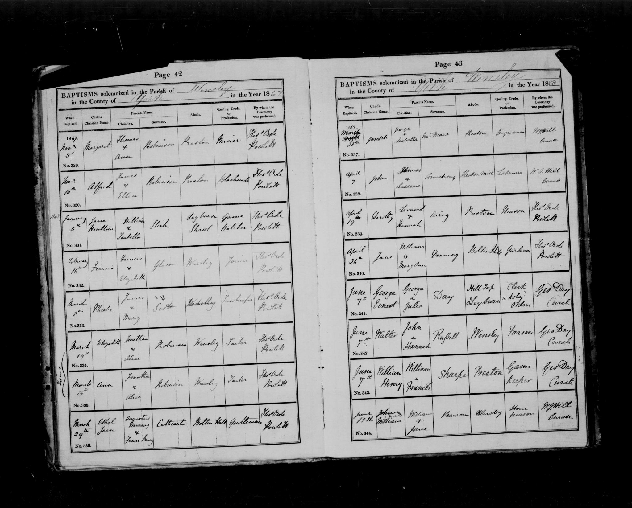 Baptism Leyburn, Yorkshire, England (Shawl) 5 Jan 1868 Jane Heseltine Stirk