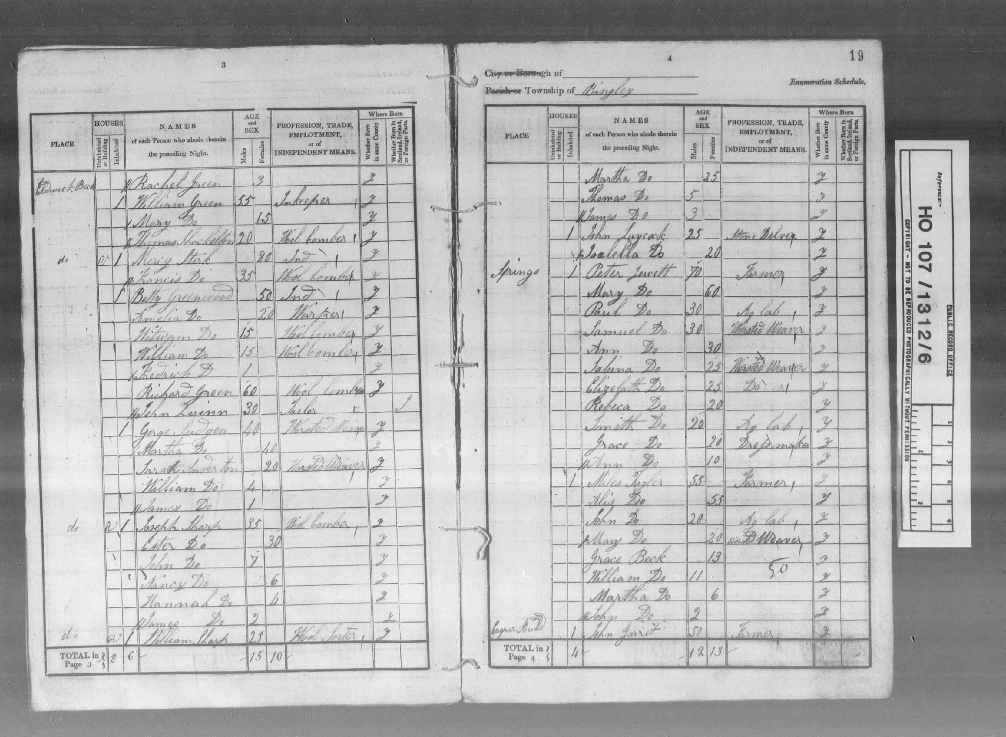 Census England 1841 HO107-1312 Book:6 Folio:18 Page:3 Schedule:1105