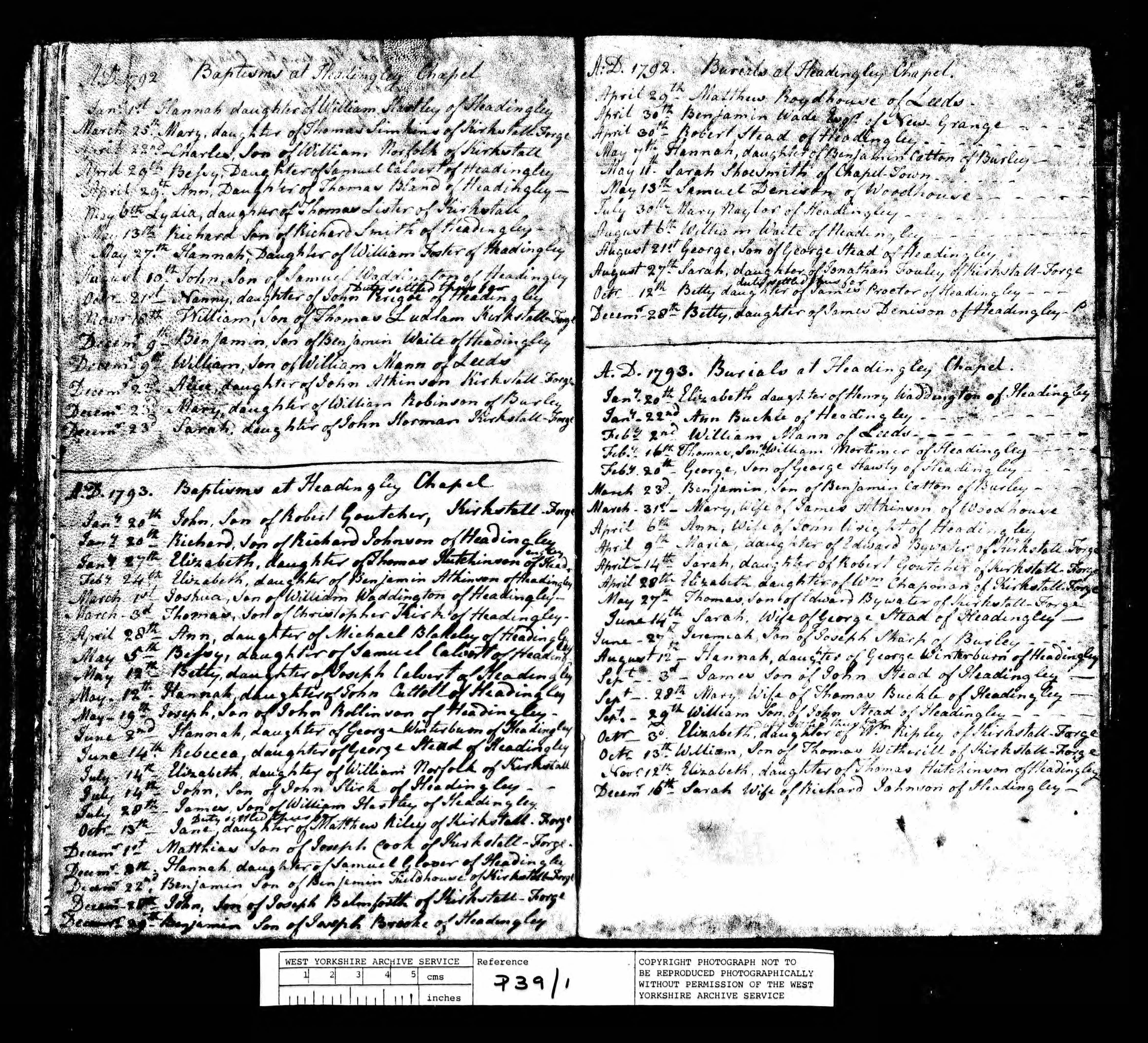 0O832 Baptism Headingley, Yorkshire, England (St Michael_s Church) 14 Jul 1793 John Stirk.jpg